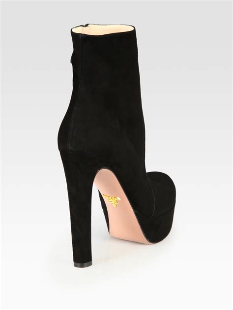 prada suede boots black|prada suede platform boots.